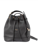 Black Leather Bucket Bag Made in Italy