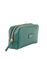 Unlined Cosmetic Case - Emerald Green Leather
