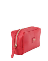 Unlined Cosmetic Case - Red Leather
