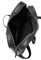 Black Leather Briefcase - Calf Leather - Grecale Bags