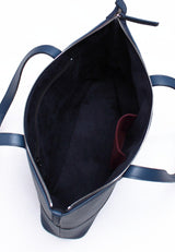 Navy Leather Tote- Calf Leather - Grecale Bags