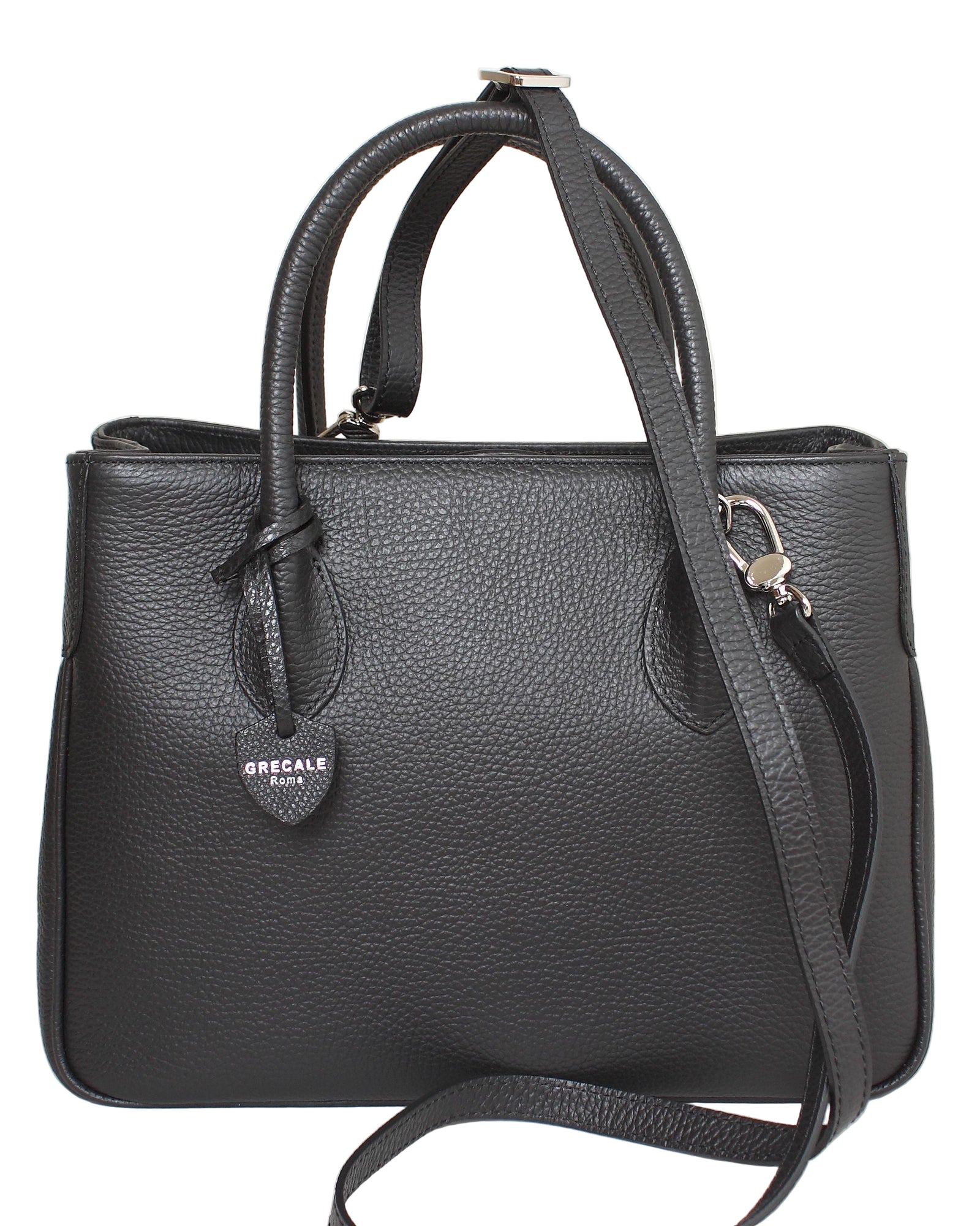 Black Italian Leather Handbag – Grecale Bags