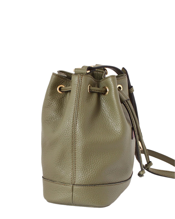 BUCKET- Military Green Calf Leather