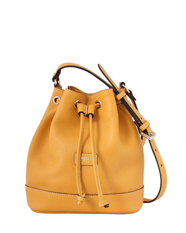 Yellow Leather Bucket Bag