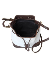 BUCKET- White & Brown Calf Leather