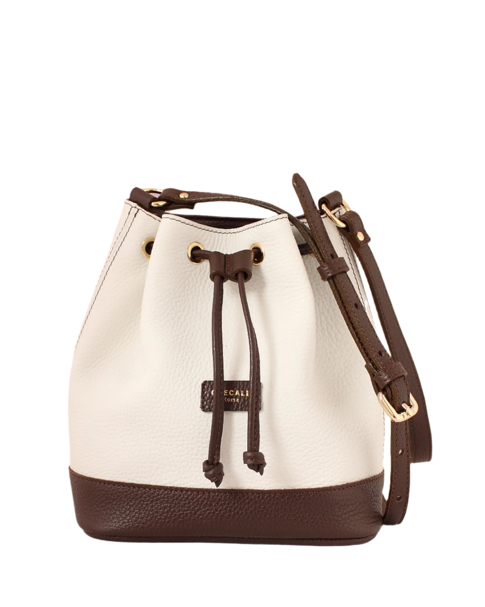 BUCKET- White & Brown Calf Leather – Grecale Bags