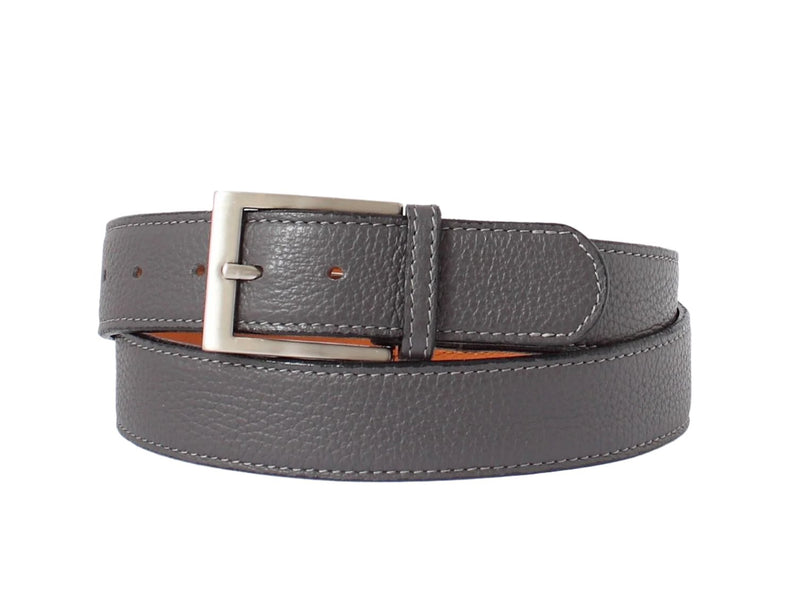 Grey Calf Leather Belt