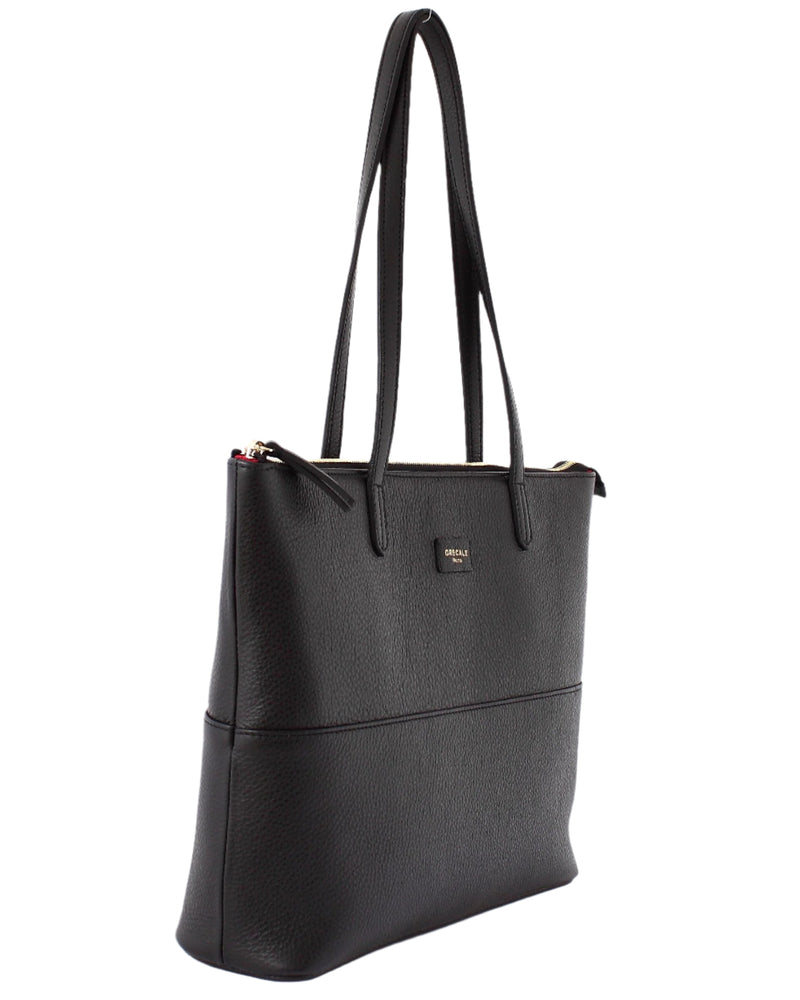 Hera Tote- Black Calf Leather