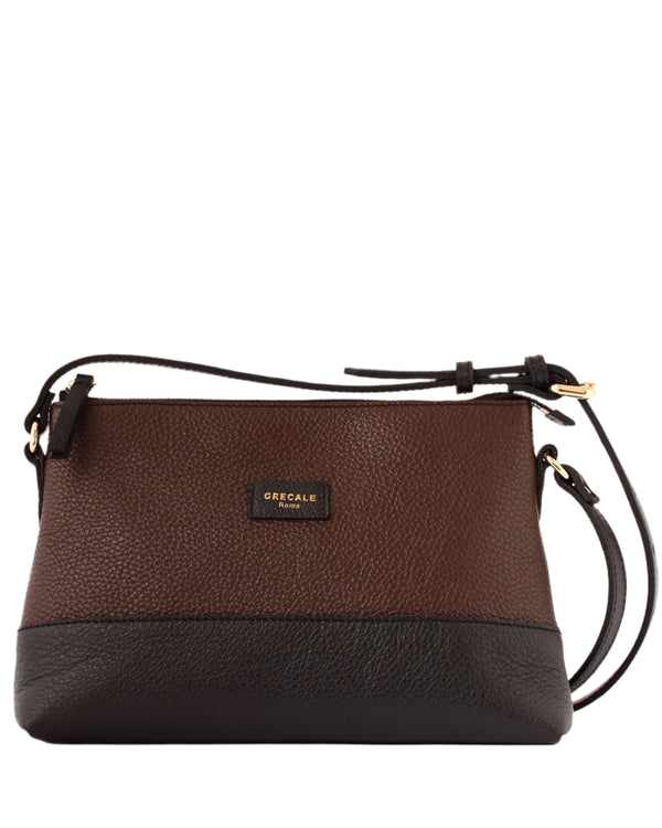 Brown and Black Cross Body leather purse