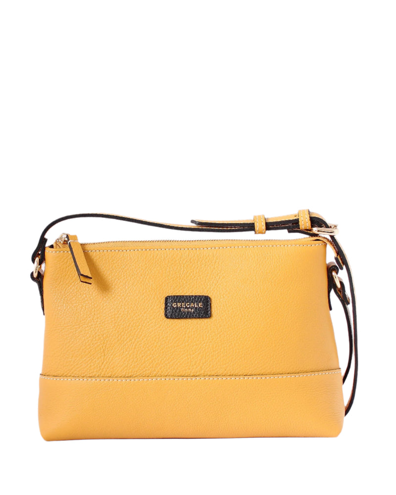 Yellow Leather Cross Body Bag