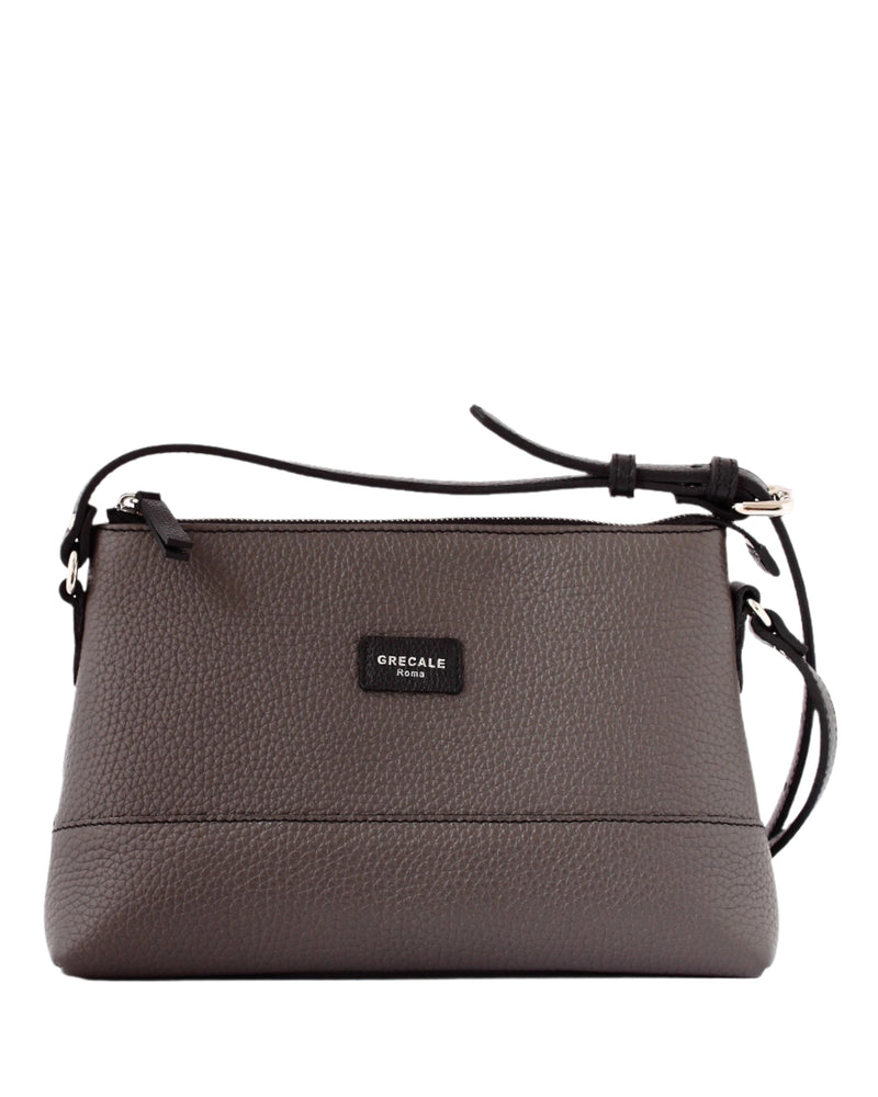 Grey Leather Cross Body Bag