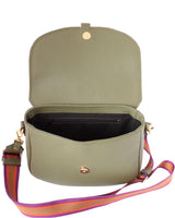 Saddle Satchel- Military Green Leather