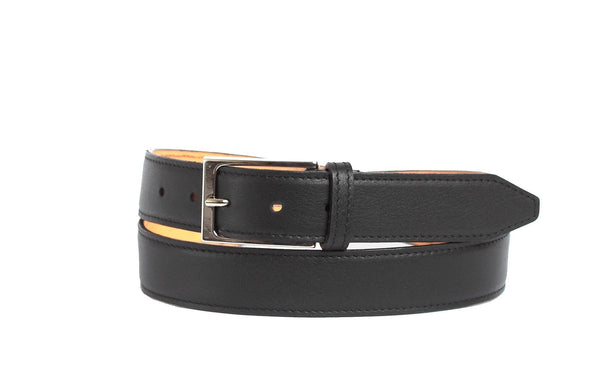 Black Calf Leather Belt - Grecale Bags