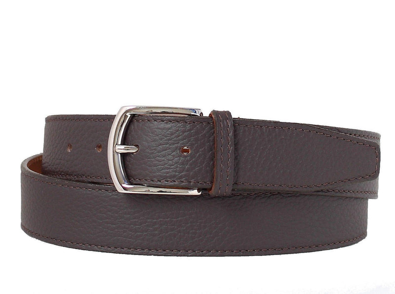 Dark Brown Leather Belt- Calf Leather - Grecale Bags