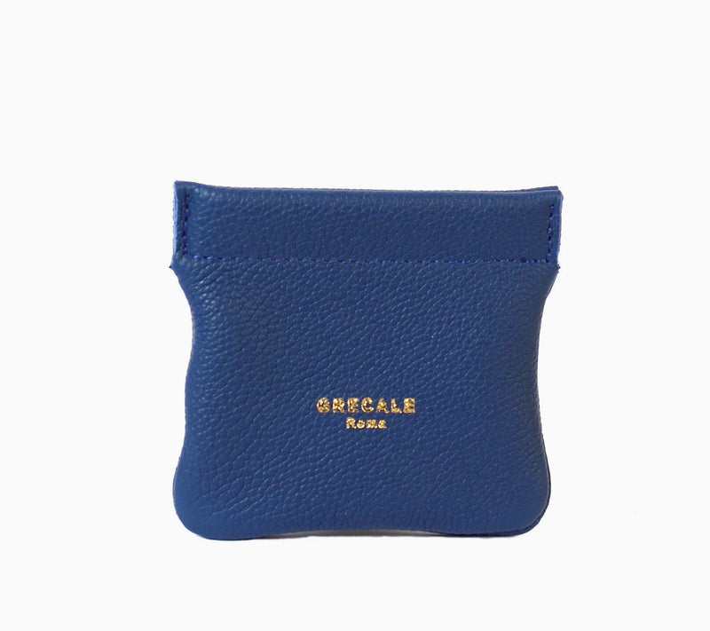 Snap Coin Purse- Cobalt Leather - Grecale Bags