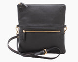 Black Fold Over Purse-Calf Leather - Grecale Bags