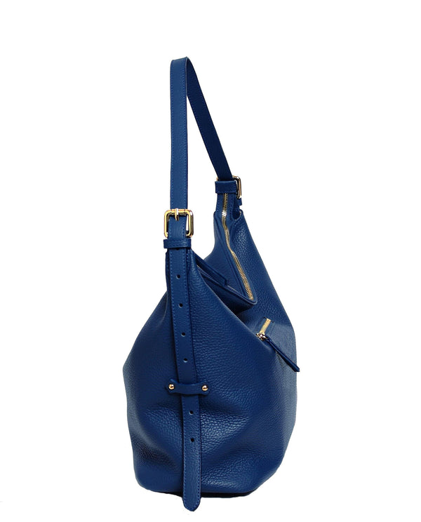 Cobalt Blue HOBO BAG- Calf Leather - Grecale Bags