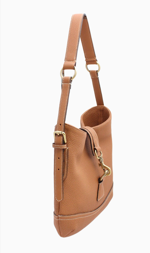 Tan HOBO BAG- Calf Leather - Grecale Bags