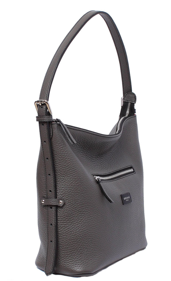 Grey HOBO BAG - Calf Leather - Grecale Bags