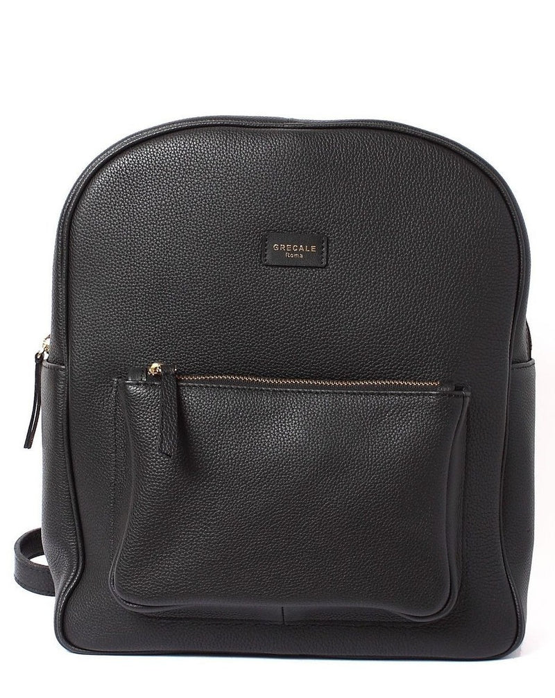 black calf leather backpack Black Leather Backpack, Made in Italy – Grecale Bags