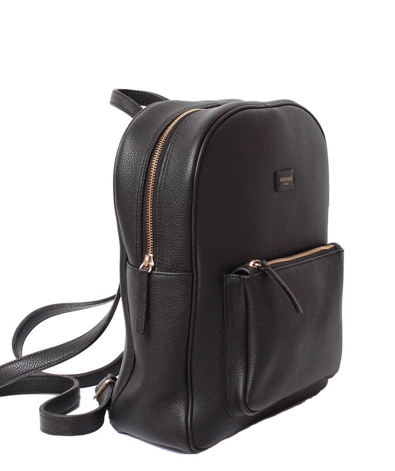 calf leather backpack Black Leather Backpack, Made in Italy – Grecale Bags