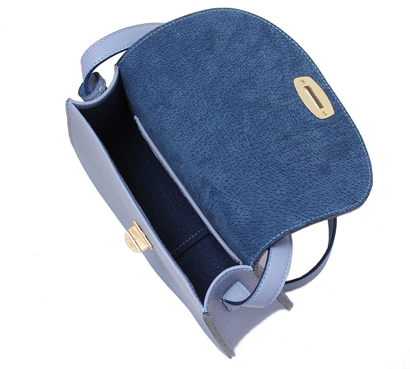 Light Blue Satchel Bag- Calf Leather - Grecale Bags