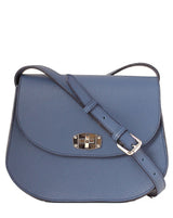 Blue Gray Satchel Bag- Calf Leather