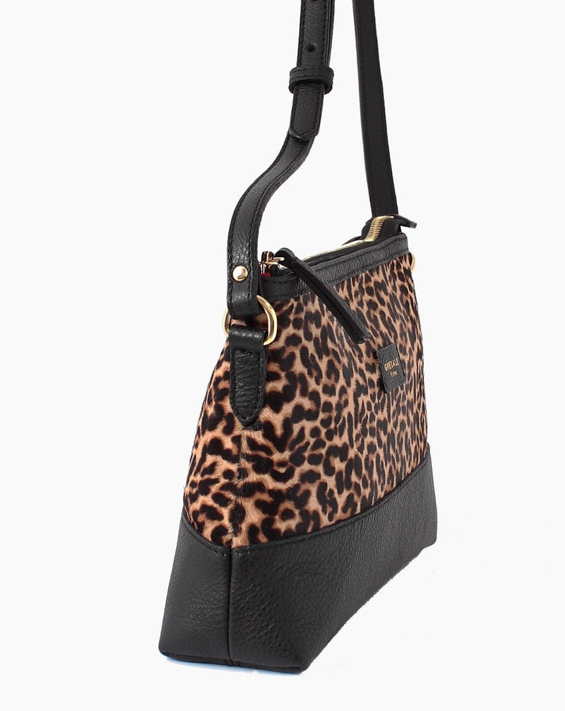 Women's Italian Leather & Calf Hair Crossbody in Leopard by Quince