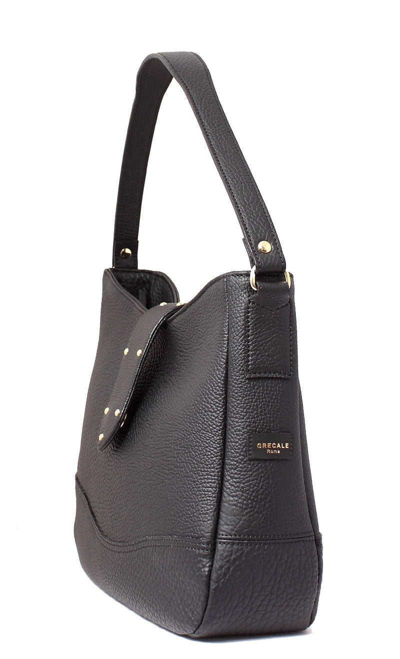 Black HOBO BAG- Calf Leather - Grecale Bags