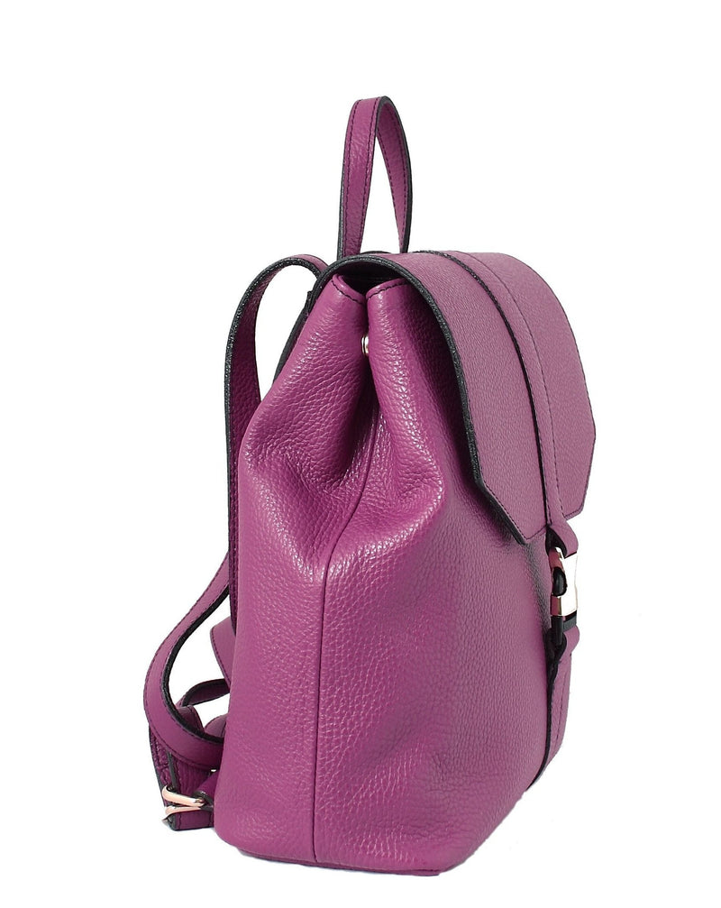 Magenta Leather Backpack