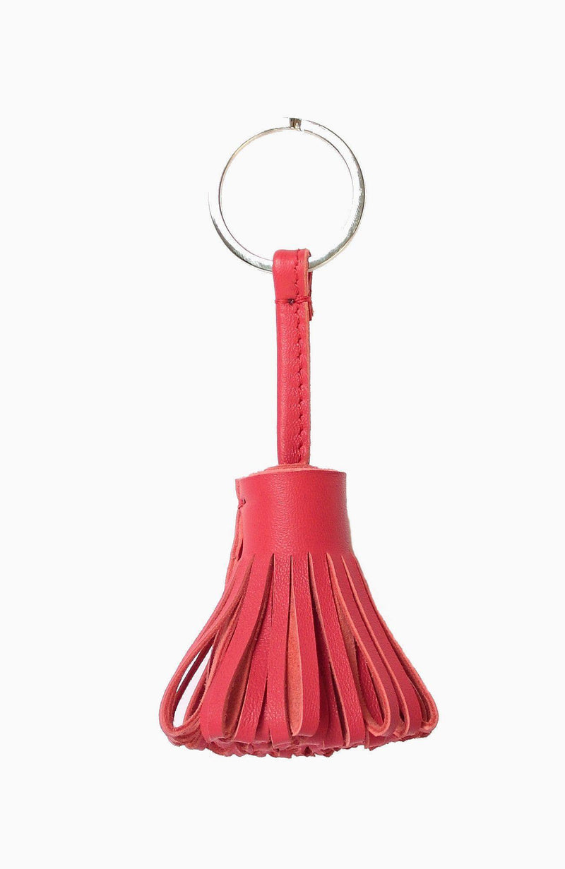 Tassel Key Ring- Coral Leather - Grecale Bags